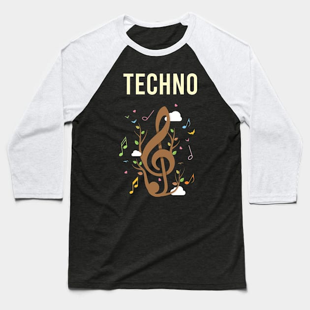 Music Nature Techno Baseball T-Shirt by Hanh Tay